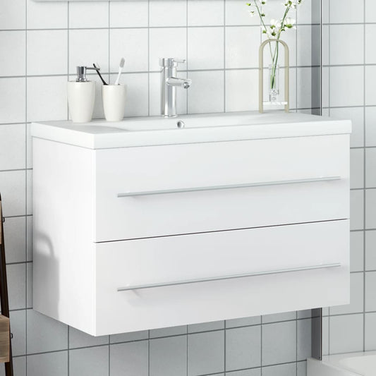 vidaXL Bathroom Sink Cabinet | White | Engineered wood | 80 x 38.5 x 48 cm