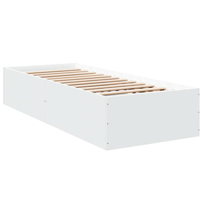 vidaXL Bed Frame without Mattress White 75x190 cm Small Single Engineered Wood