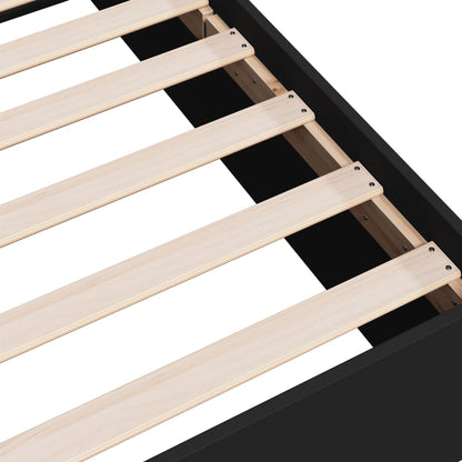 vidaXL Bed Frame without Mattress Black 75x190 cm Small Single Engineered Wood