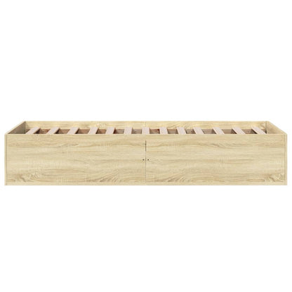 vidaXL Bed Frame without Mattress Sonoma Oak 75x190 cm Small Single Engineered Wood