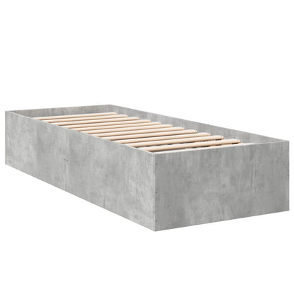 vidaXL Bed Frame without Mattress Concrete Grey 75x190 cm Small Single