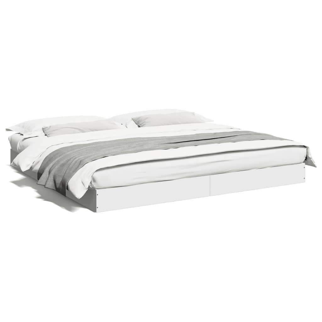 vidaXL Bed Frame without Mattress White 180x200 cm Engineered Wood