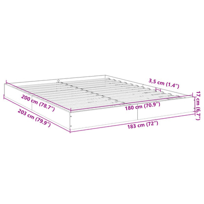 vidaXL Bed Frame without Mattress White 180x200 cm Engineered Wood