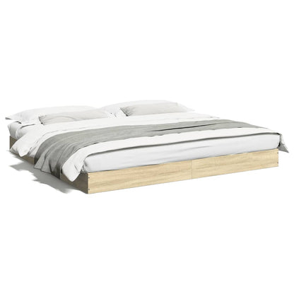 vidaXL Bed Frame without Mattress Sonoma Oak 180x200 cm Engineered Wood