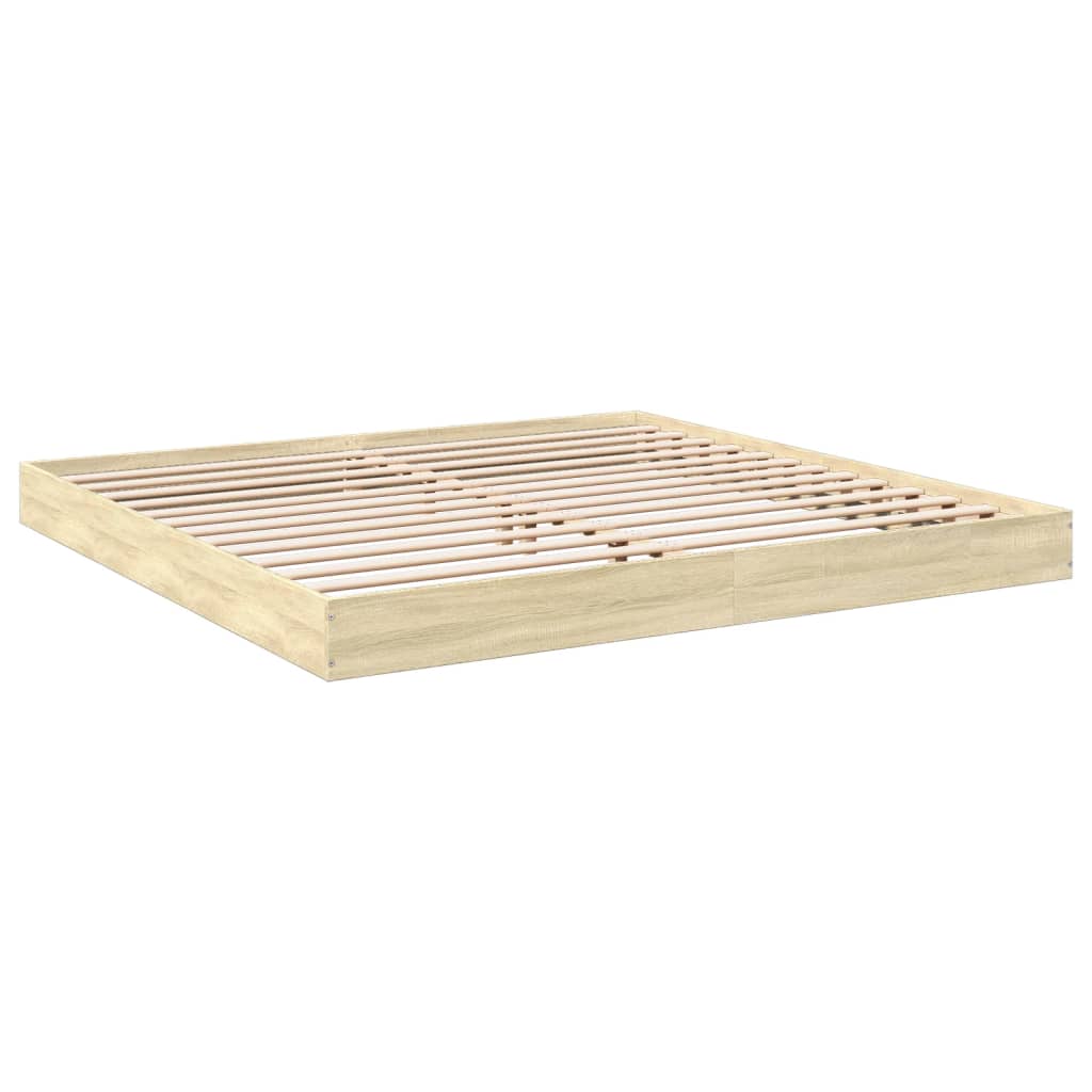 vidaXL Bed Frame without Mattress Sonoma Oak 180x200 cm Engineered Wood