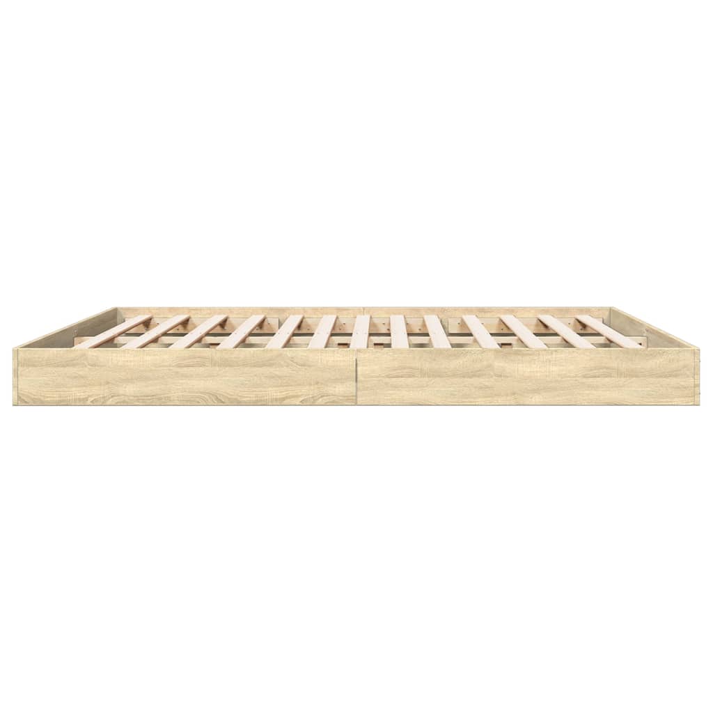 vidaXL Bed Frame without Mattress Sonoma Oak 180x200 cm Engineered Wood