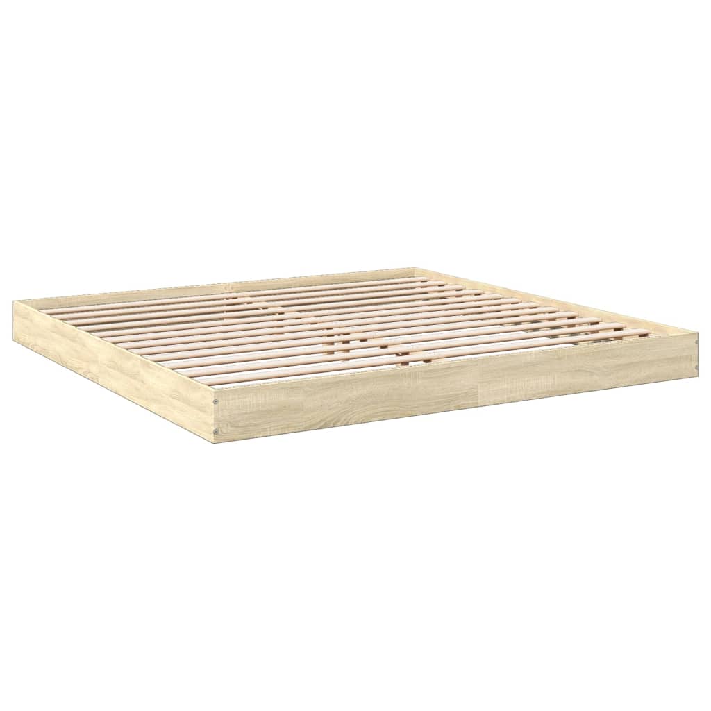 vidaXL Bed Frame without Mattress Sonoma Oak 180x200 cm Engineered Wood