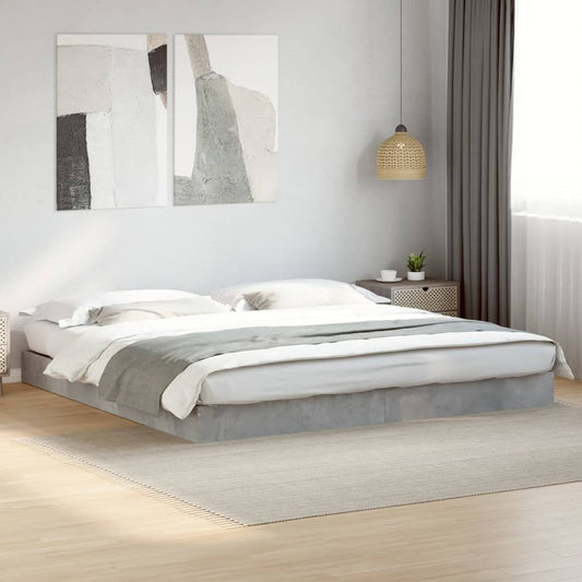 vidaXL Bed Frame without Mattress Concrete Grey 180x200 cm