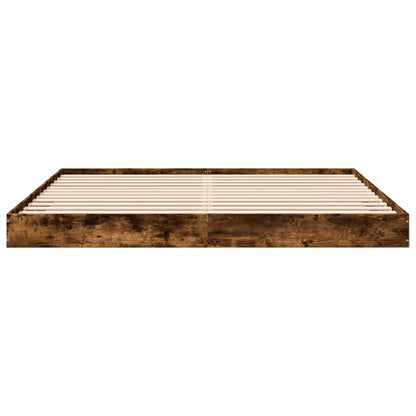 vidaXL Bed Frame without Mattress Smoked Oak 180x200 cm Engineered Wood