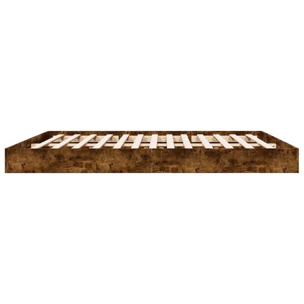 vidaXL Bed Frame without Mattress Smoked Oak 180x200 cm Engineered Wood