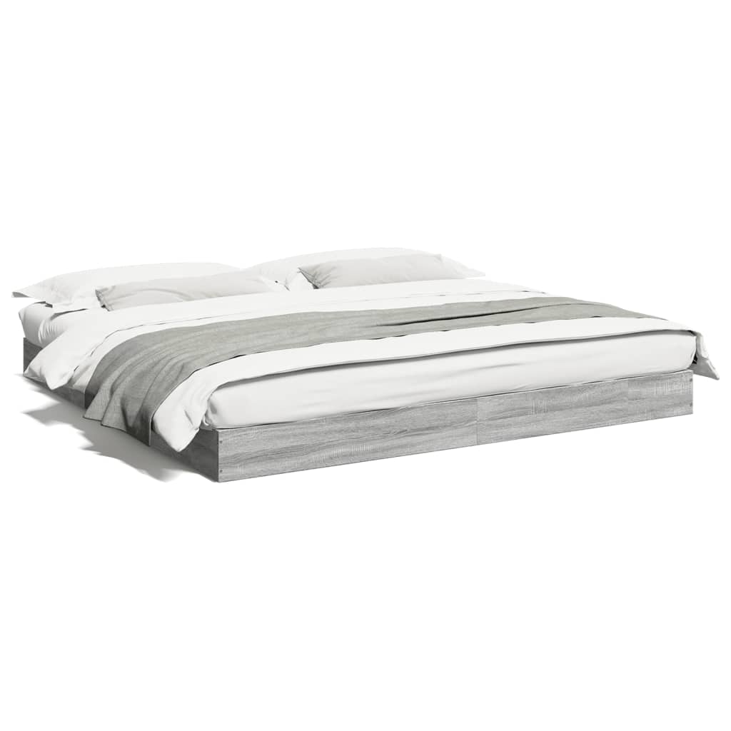 vidaXL Bed Frame without Mattress Grey Sonoma 180x200 cm Engineered Wood