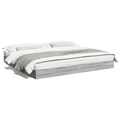 vidaXL Bed Frame without Mattress Grey Sonoma 180x200 cm Engineered Wood