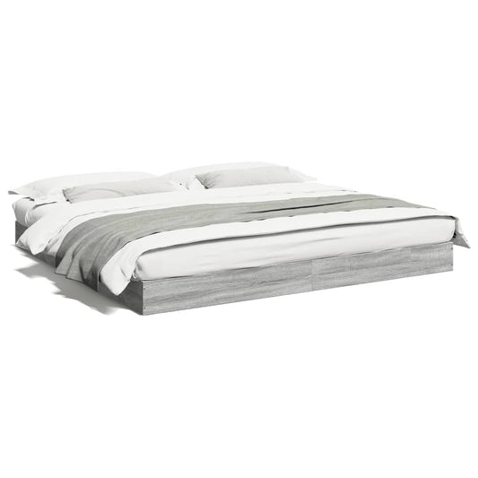 vidaXL Bed Frame without Mattress Grey Sonoma 180x200 cm Engineered Wood