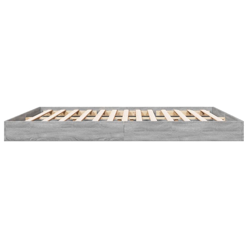 vidaXL Bed Frame without Mattress Grey Sonoma 180x200 cm Engineered Wood
