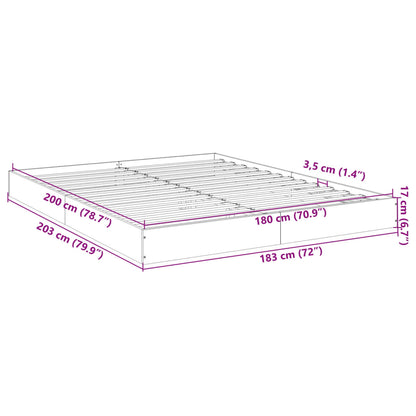 vidaXL Bed Frame without Mattress Grey Sonoma 180x200 cm Engineered Wood