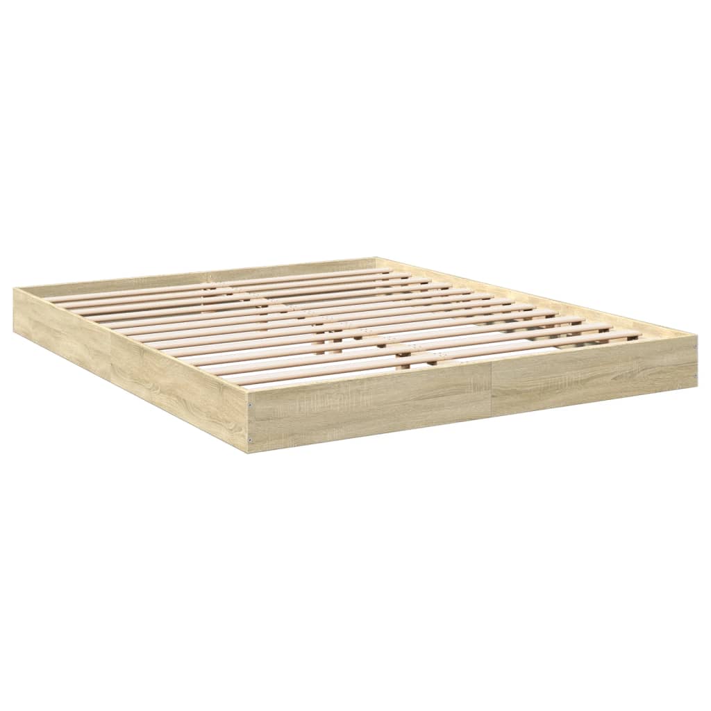 vidaXL Bed Frame without Mattress Sonoma Oak 160x200 cm Engineered Wood