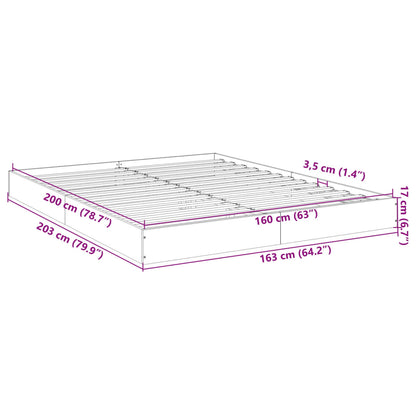 vidaXL Bed Frame without Mattress Concrete Grey 160x200 cm
