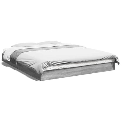 vidaXL Bed Frame without Mattress Grey Sonoma 160x200 cm Engineered Wood