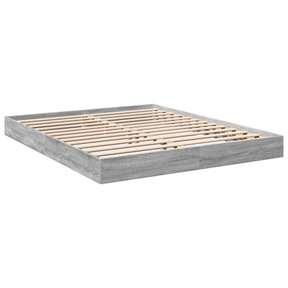 vidaXL Bed Frame without Mattress Grey Sonoma 160x200 cm Engineered Wood