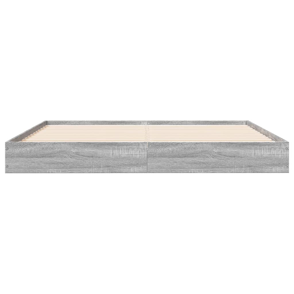 vidaXL Bed Frame without Mattress Grey Sonoma 160x200 cm Engineered Wood