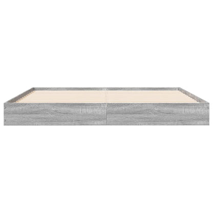 vidaXL Bed Frame without Mattress Grey Sonoma 160x200 cm Engineered Wood