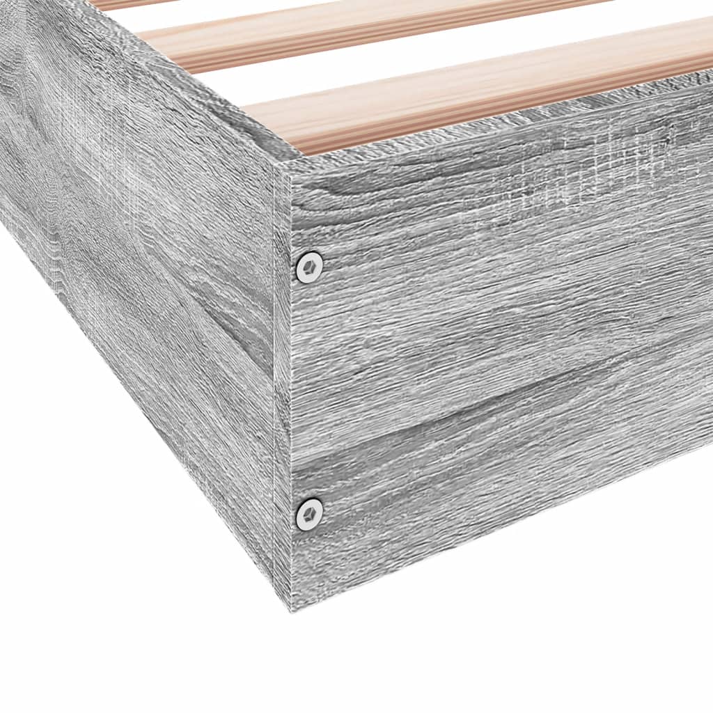 vidaXL Bed Frame without Mattress Grey Sonoma 160x200 cm Engineered Wood
