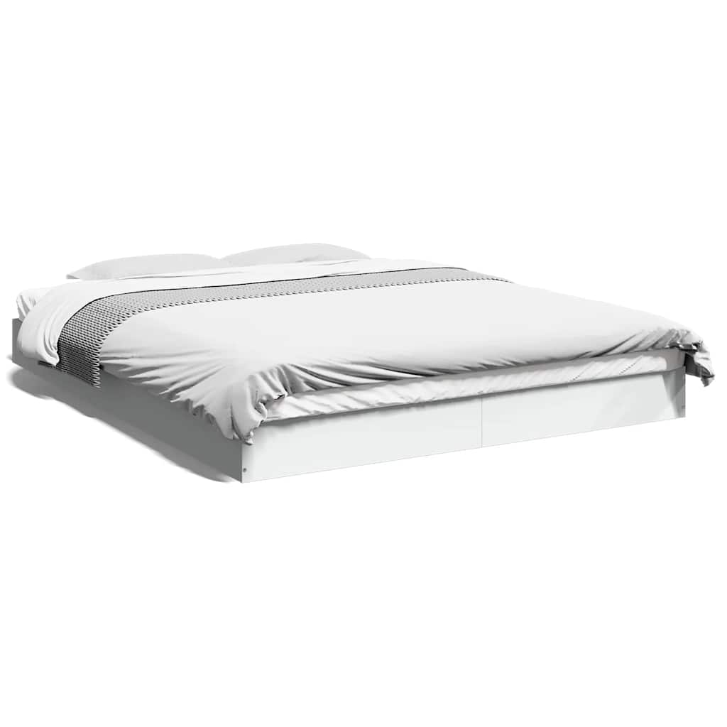 vidaXL Bed Frame without Mattress White 150x200 cm Engineered Wood