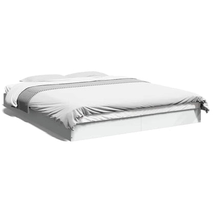vidaXL Bed Frame without Mattress White 150x200 cm Engineered Wood