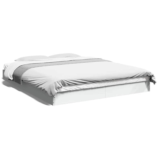 vidaXL Bed Frame without Mattress White 150x200 cm Engineered Wood