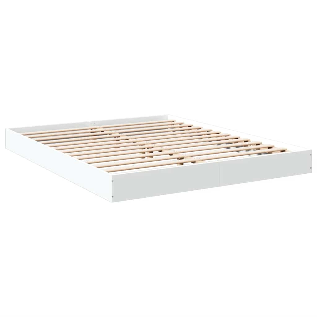 vidaXL Bed Frame without Mattress White 150x200 cm Engineered Wood