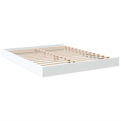 vidaXL Bed Frame without Mattress White 150x200 cm Engineered Wood