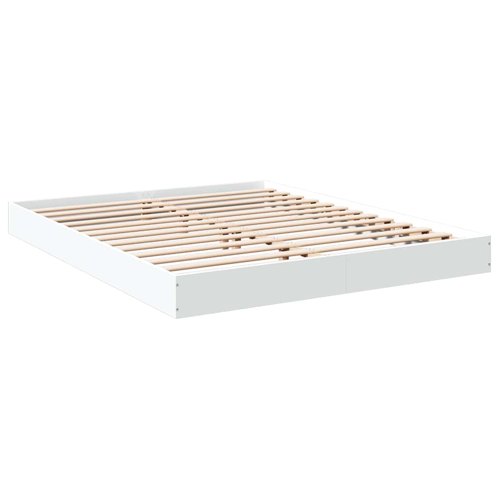 vidaXL Bed Frame without Mattress White 150x200 cm Engineered Wood