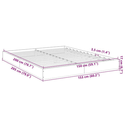 vidaXL Bed Frame without Mattress White 150x200 cm Engineered Wood