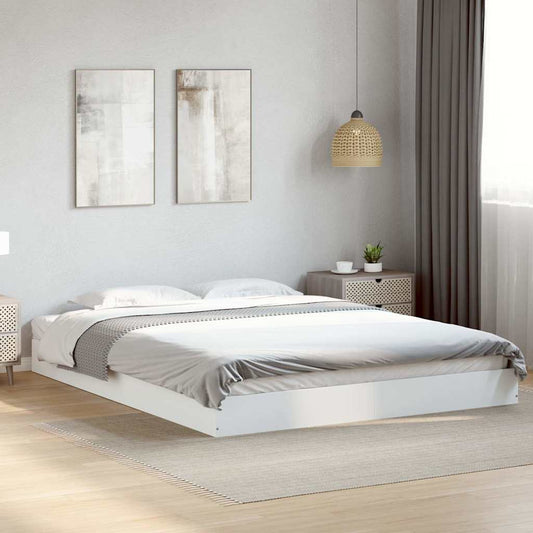 vidaXL Bed Frame without Mattress White 150x200 cm Engineered Wood