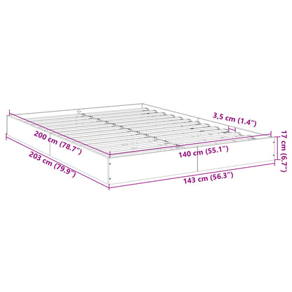vidaXL Bed Frame without Mattress White 140x200 cm Engineered Wood
