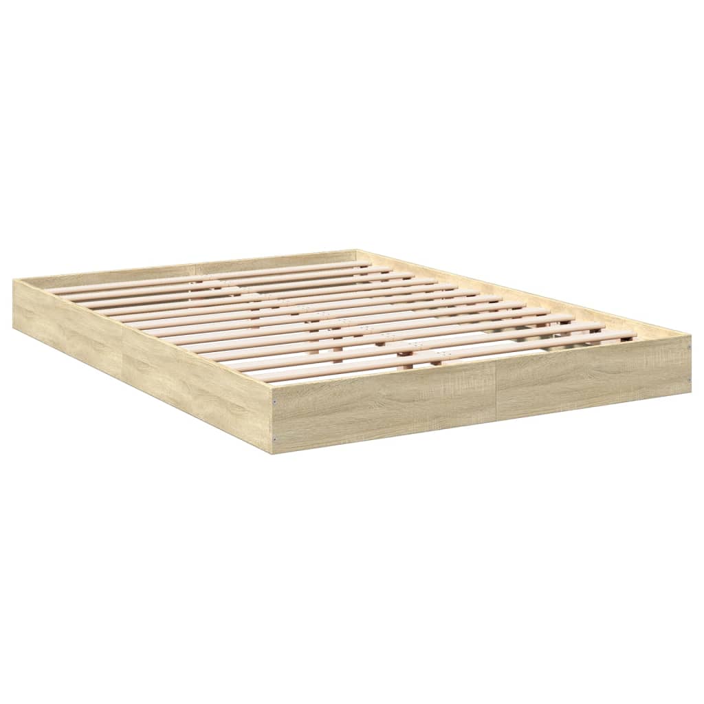 vidaXL Bed Frame without Mattress Sonoma Oak 140x200 cm Engineered Wood