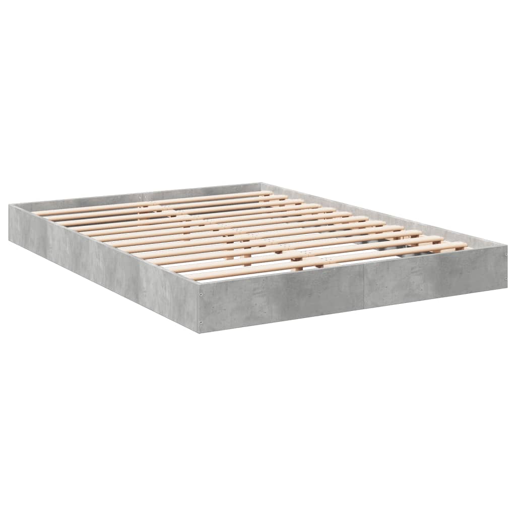 vidaXL Bed Frame without Mattress Concrete Grey 140x200 cm