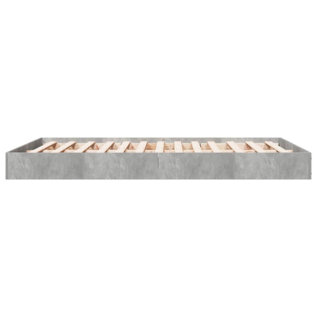 vidaXL Bed Frame without Mattress Concrete Grey 140x200 cm
