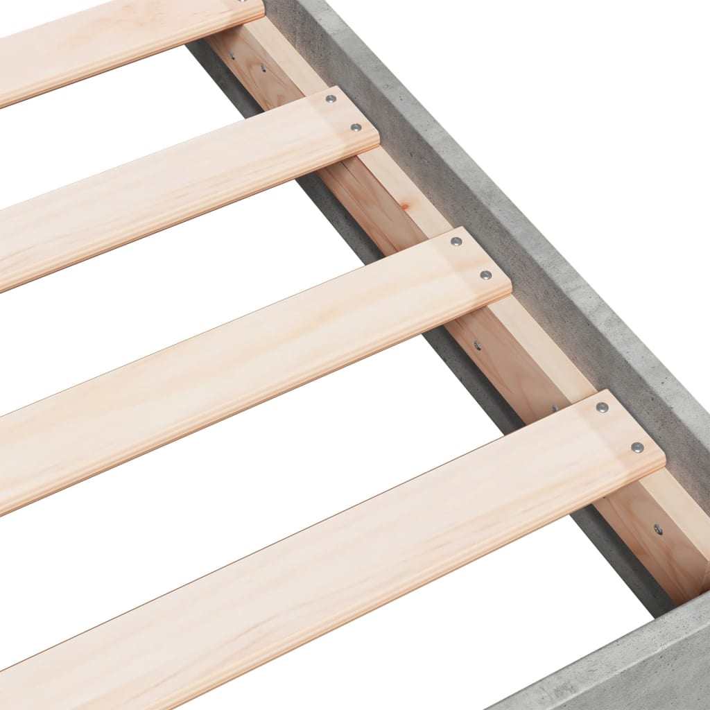 vidaXL Bed Frame without Mattress Concrete Grey 140x200 cm