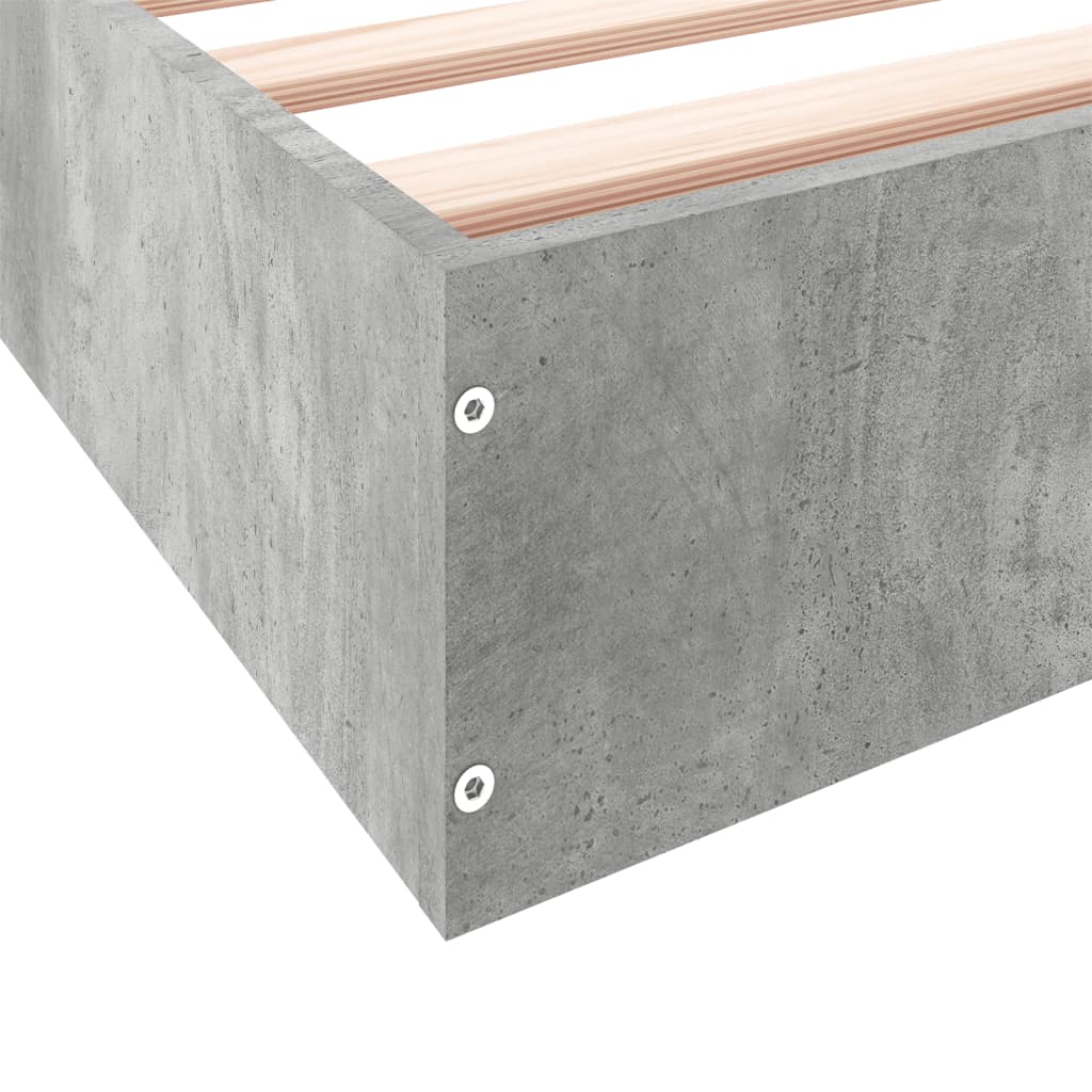 vidaXL Bed Frame without Mattress Concrete Grey 140x200 cm