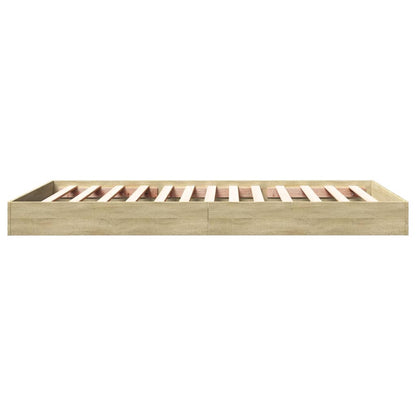 vidaXL Bed Frame without Mattress Sonoma Oak 100x200 cm Engineered Wood
