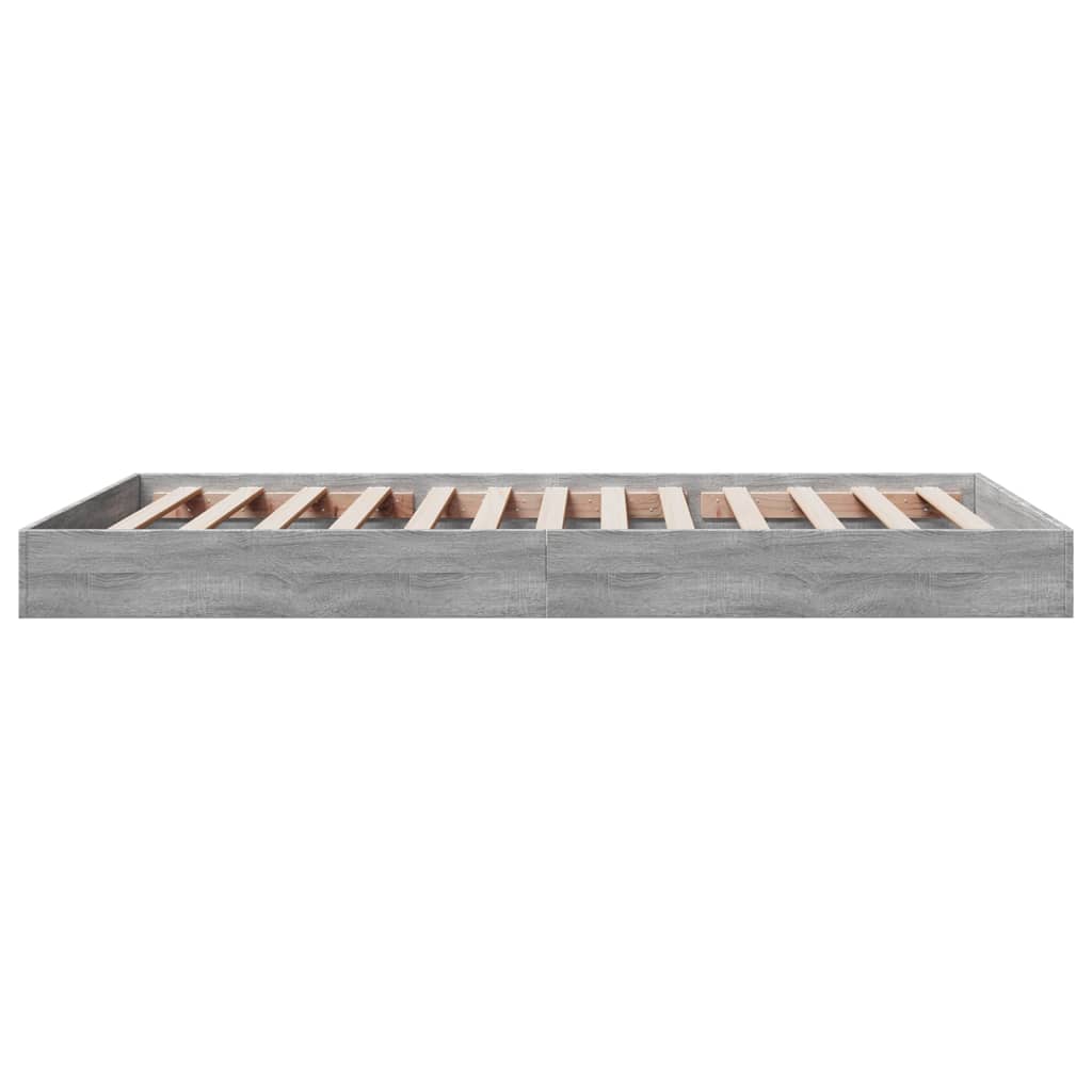 vidaXL Bed Frame without Mattress Grey Sonoma 100x200 cm Engineered Wood