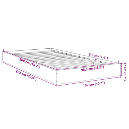 vidaXL Bed Frame without Mattress Grey Sonoma 100x200 cm Engineered Wood