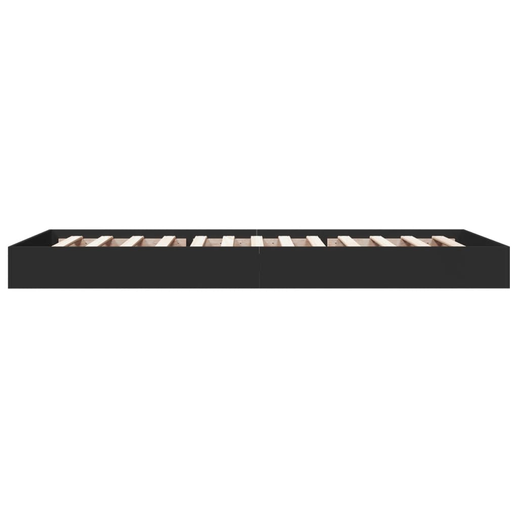 vidaXL Bed Frame without Mattress Black 75x190 cm Small Single Engineered Wood