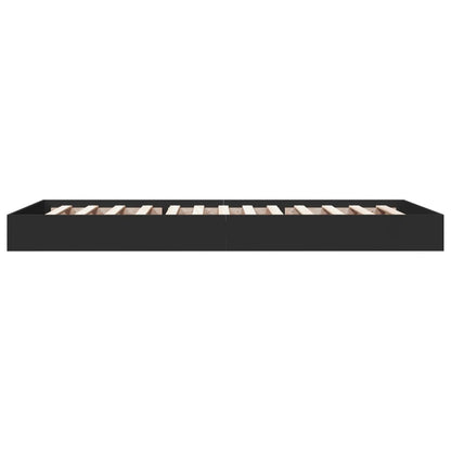 vidaXL Bed Frame without Mattress Black 75x190 cm Small Single Engineered Wood