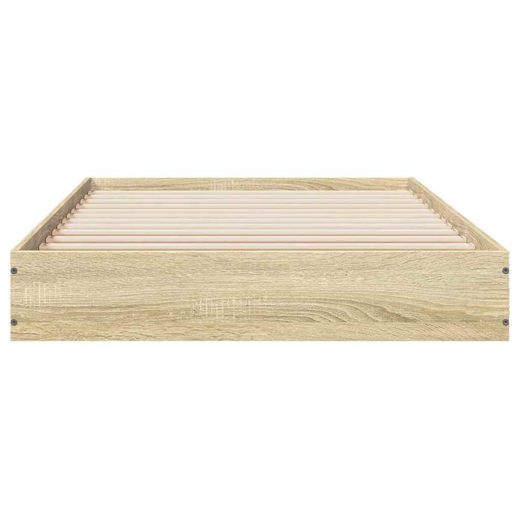 vidaXL Bed Frame without Mattress Sonoma Oak 75x190 cm Small Single Engineered Wood
