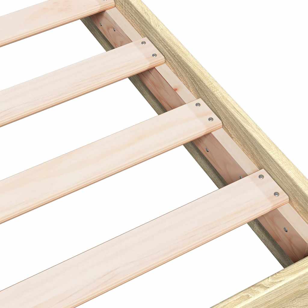 vidaXL Bed Frame without Mattress Sonoma Oak 75x190 cm Small Single Engineered Wood