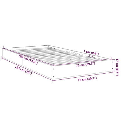 vidaXL Bed Frame without Mattress Sonoma Oak 75x190 cm Small Single Engineered Wood
