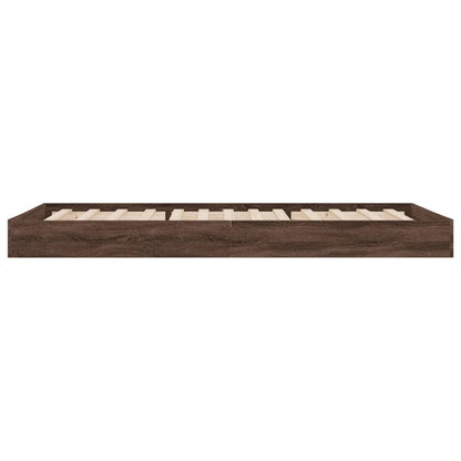 vidaXL Bed Frame without Mattress Brown Oak 75x190 cm Small Single Engineered Wood