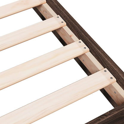 vidaXL Bed Frame without Mattress Brown Oak 75x190 cm Small Single Engineered Wood
